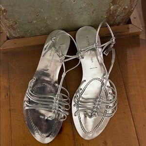 Sigerson Morrison Silver Leather Sandal. Sz Us 7.